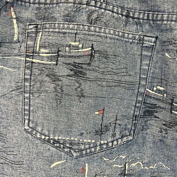 LIZ CLAIBORNE Capri Pants Women's Large Blue Michaela High-Rise Sailboat Print - Picture 15 of 16